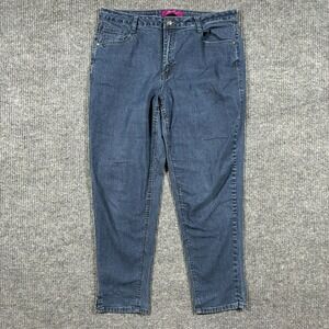 Jeanbay Womens Jeans 16W Blue Stretch Embellished Butterfly Pockets High Rise